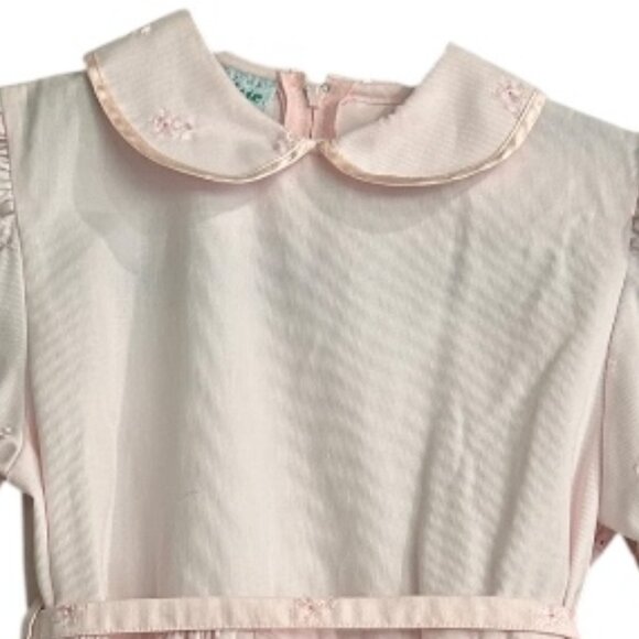 Vtg Cheazioni Brigitte Girls Pink Dress Sz 8 Made in Italy Embroidered Girl Era - Picture 8 of 9